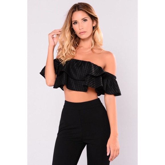 Cute Ruffle Top and Flared Pants Set - Picture 2 of 3